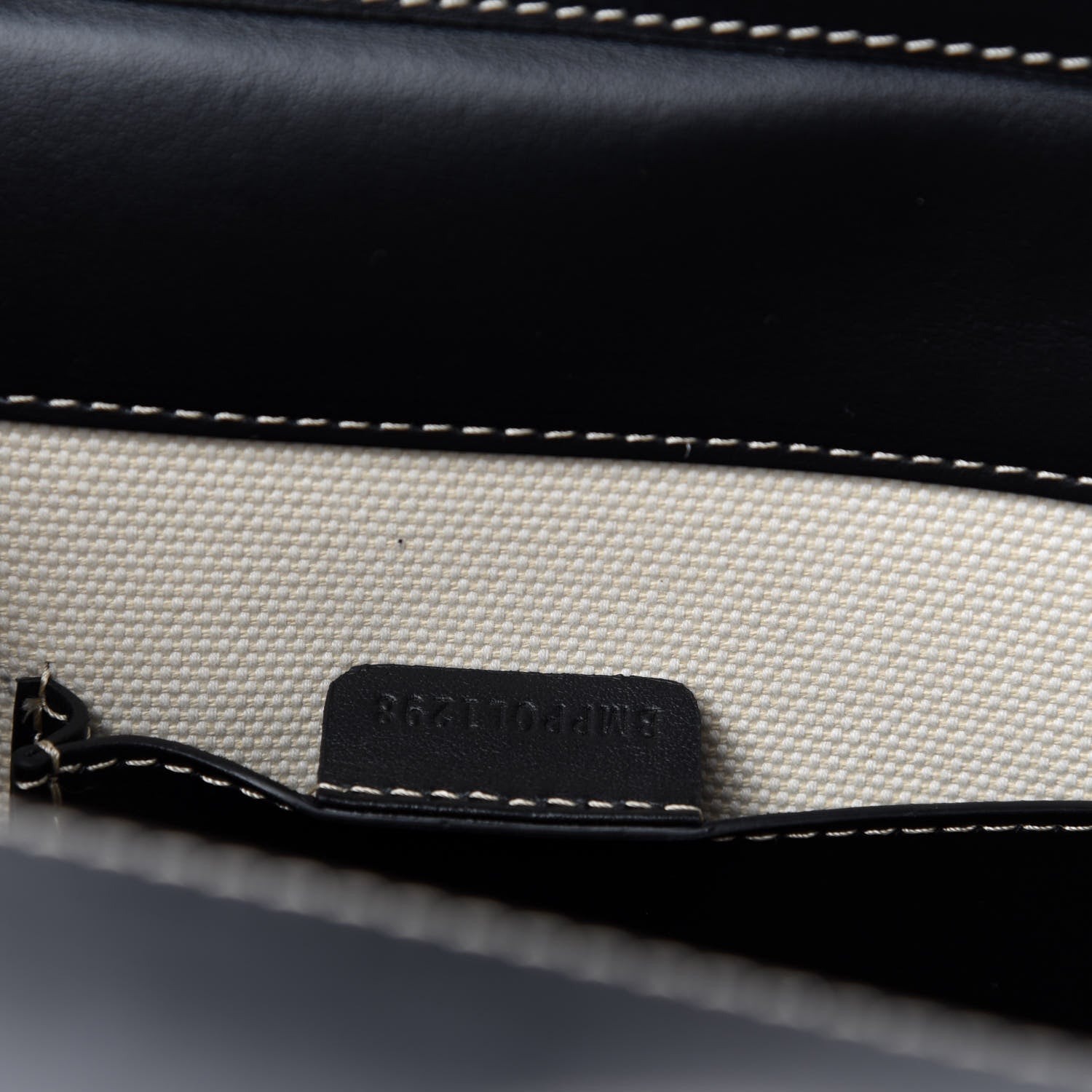 Burberry Canvas Smooth Calfskin Two Tone Medium Pocket Bag Natural Black 11 of 12