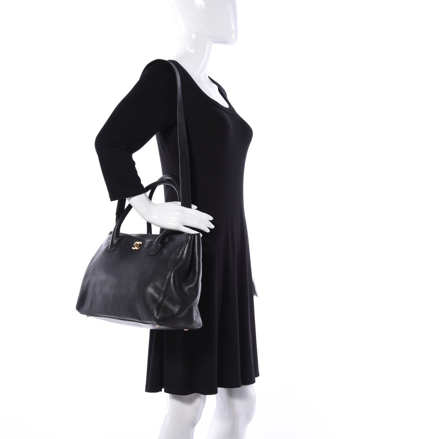 Chanel Calfskin Cerf Executive Shopper Tote Black 2 of 10