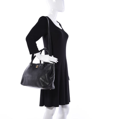 Chanel Calfskin Cerf Executive Shopper Tote Black 2 of 10