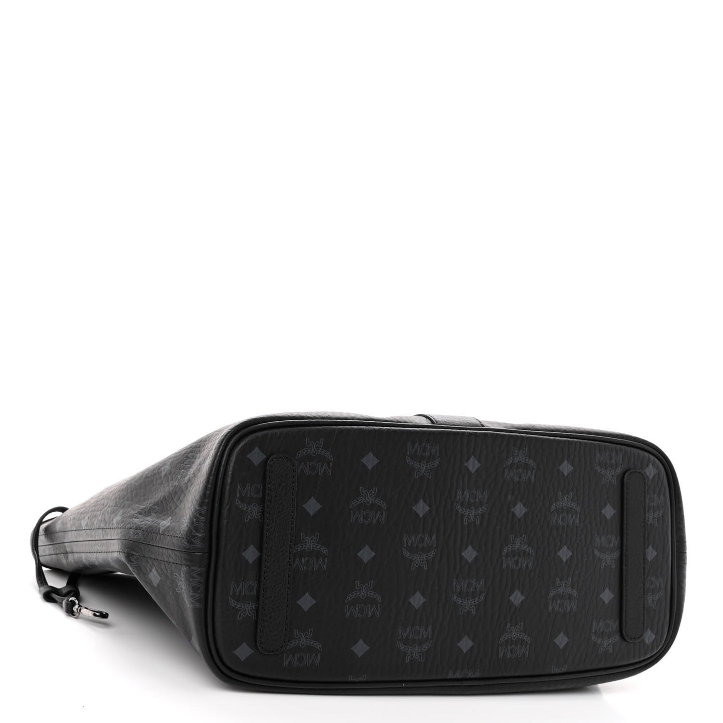 Grained Calfskin Visetos Medium Liz Reversible Shopper Tote Black