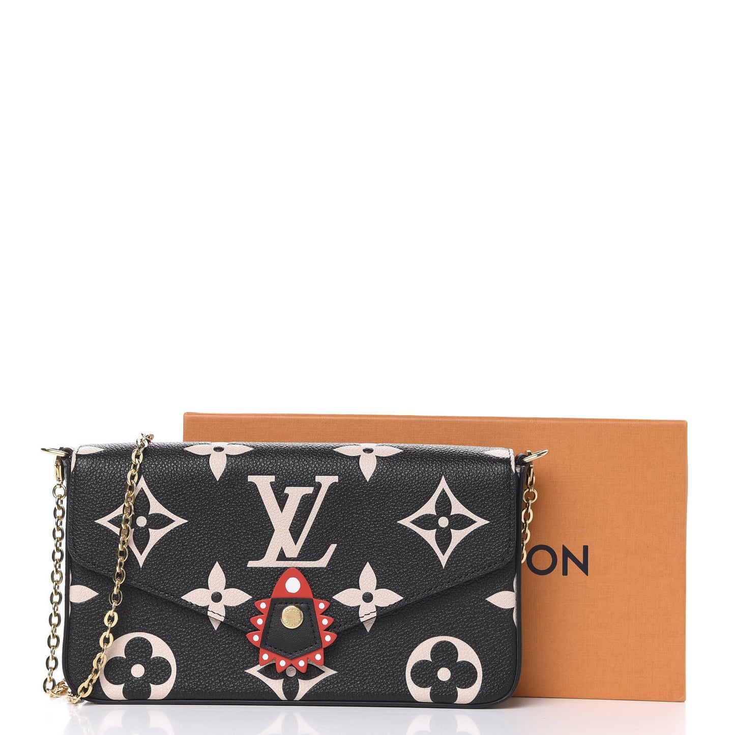 Empreinte Monogram Giant Crafty Pochette Felicie Black Creme