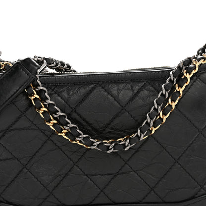 Chanel Aged Calfskin Quilted Small Gabrielle Hobo Black 8 of 11