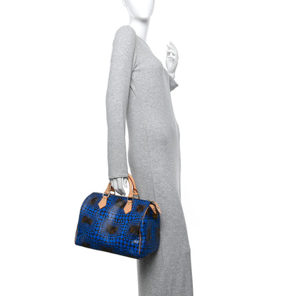 Louis Vuitton Monogram Kusama Town Speedy 30 Blue 2 of 10