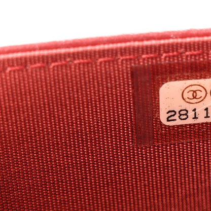 Chanel Caviar Quilted Boy Wallet On Chain WOC Red 7 of 13