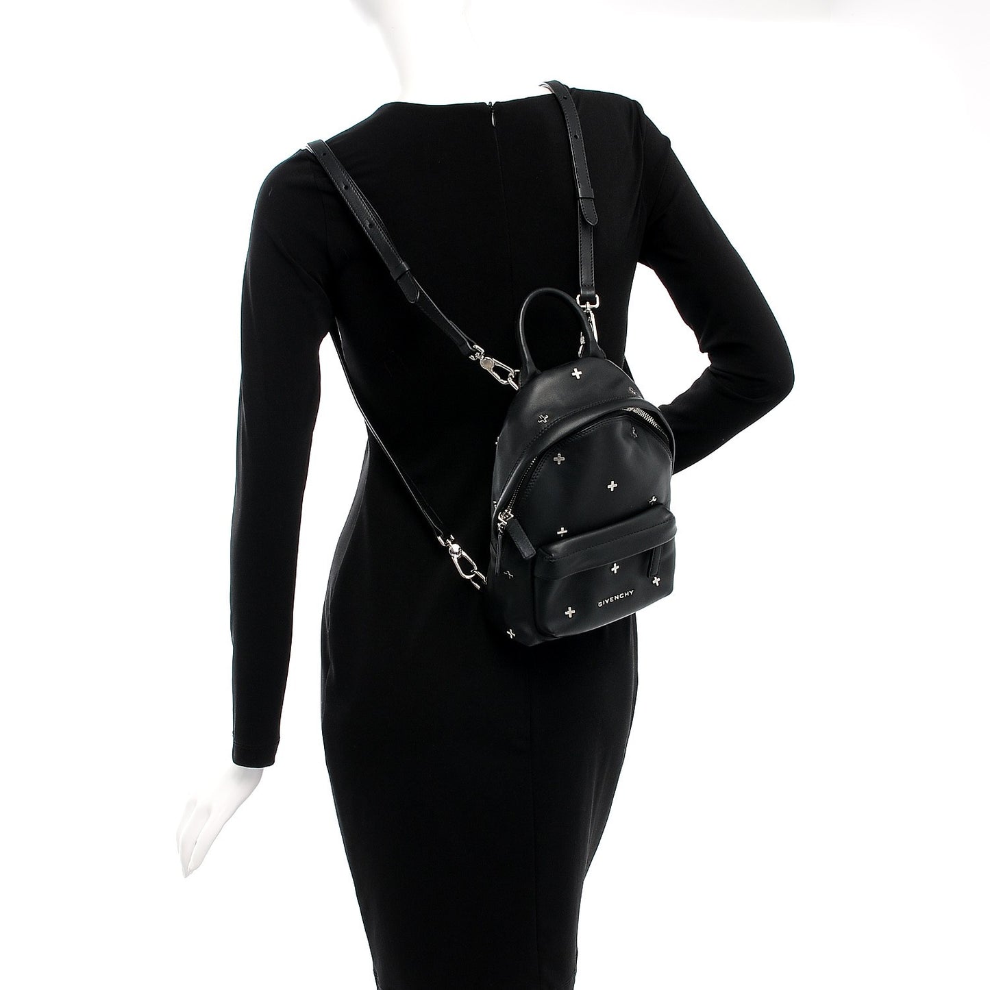 Smooth Calfskin Nano Cross Backpack Black