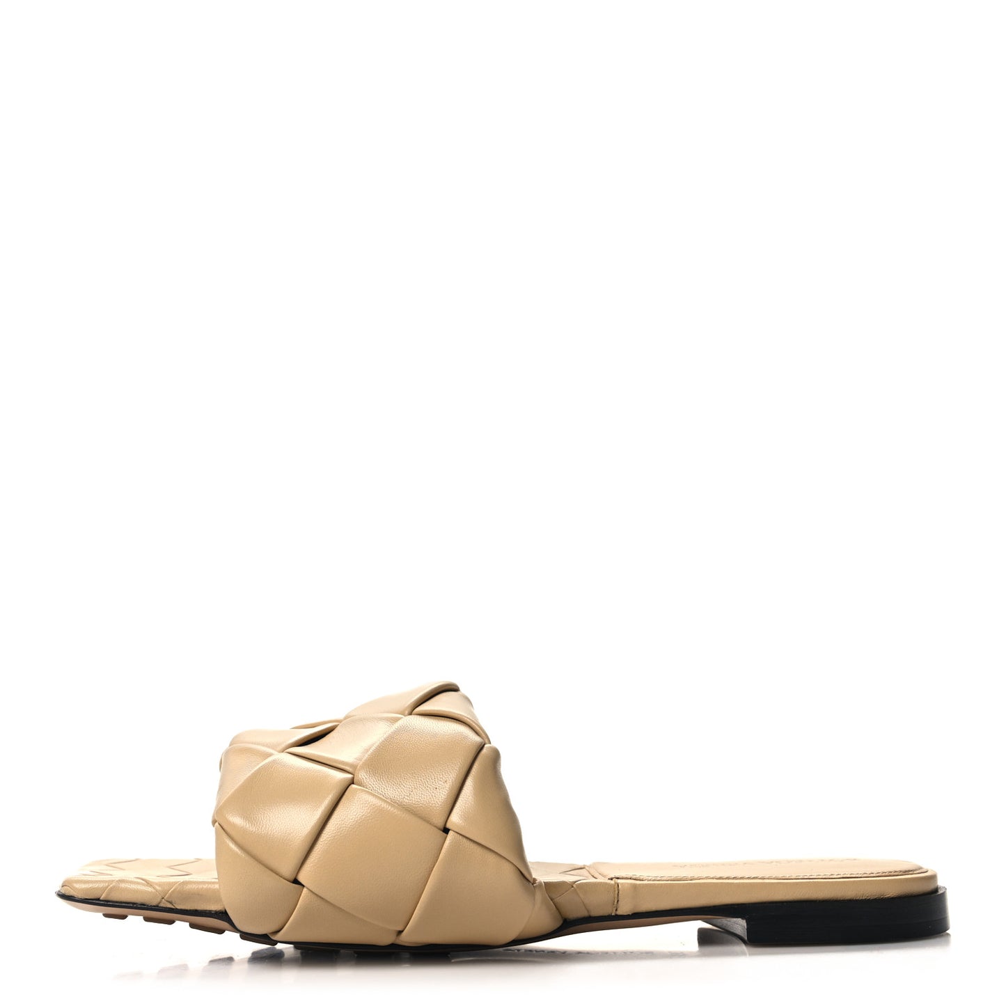 Nappa Maxi Intrecciato Lido Flat Sandals 39 Cane Sugar
