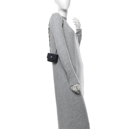 Chanel Lambskin Camellia Embossed Chain Belt Bag Black 2 of 12