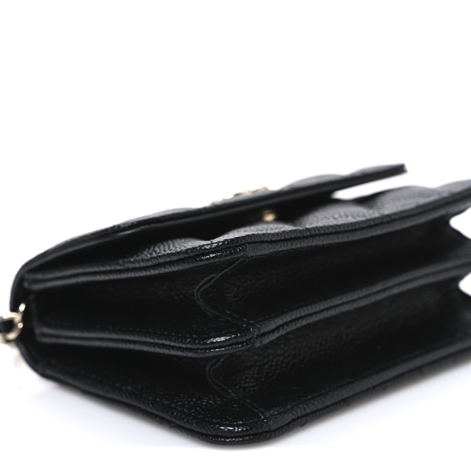 Chanel Caviar Quilted Mini Ribbon Wallet On Chain WOC Black 10 of 11