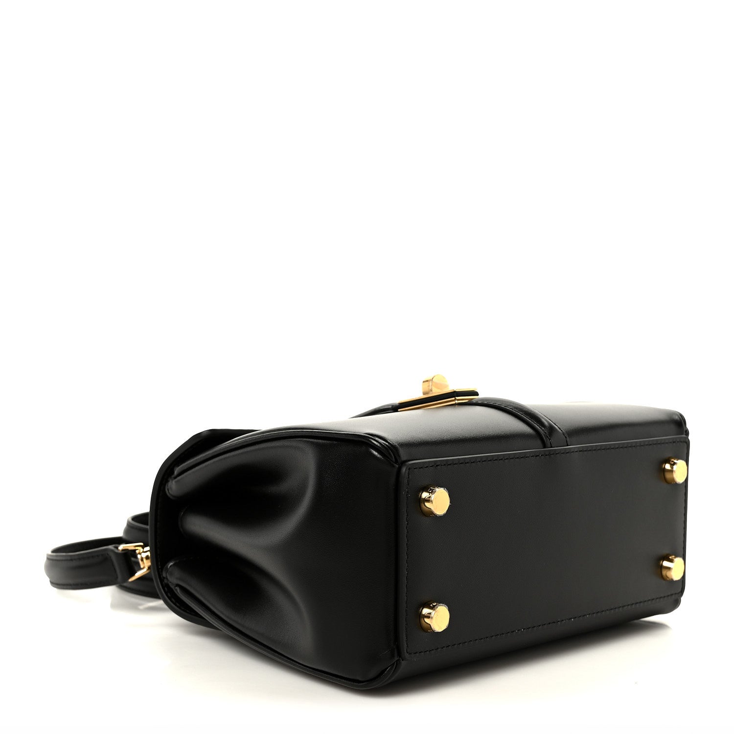 Celine Satinated Calfskin Mini 16 Top Handle Bag Black 4 of 10