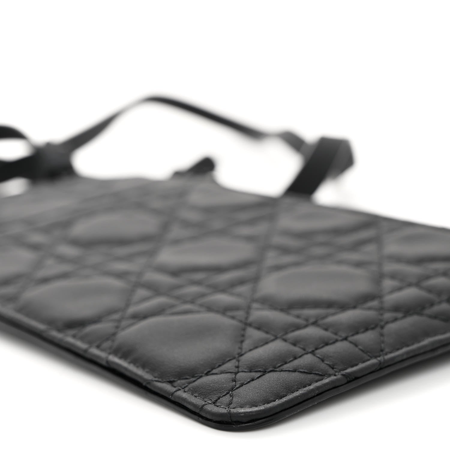 Christian Dior Ultra Matte Calfskin Lady Dior Long Wallet With Strap Black 8 of 10