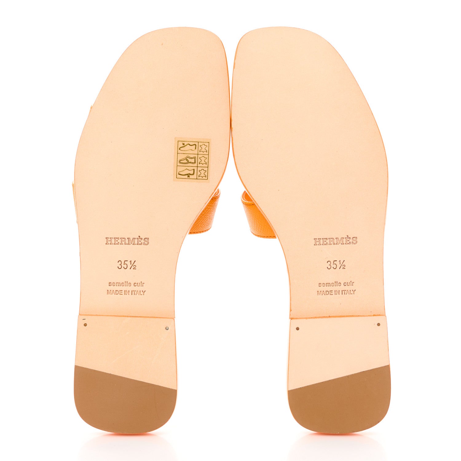 Hermes Epsom Oran Sandals 35.5 Orange Sunset 5 of 9