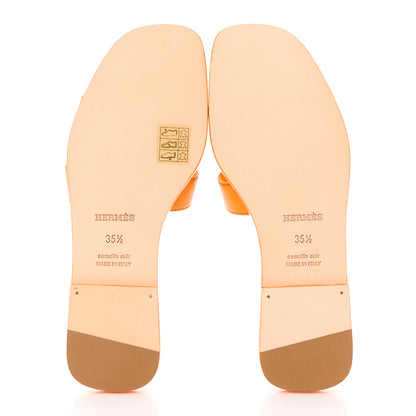 Hermes Epsom Oran Sandals 35.5 Orange Sunset 5 of 9