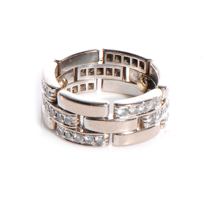 Cartier 18K White Gold Diamond Maillon Panthere Ring 49 5 3 of 6