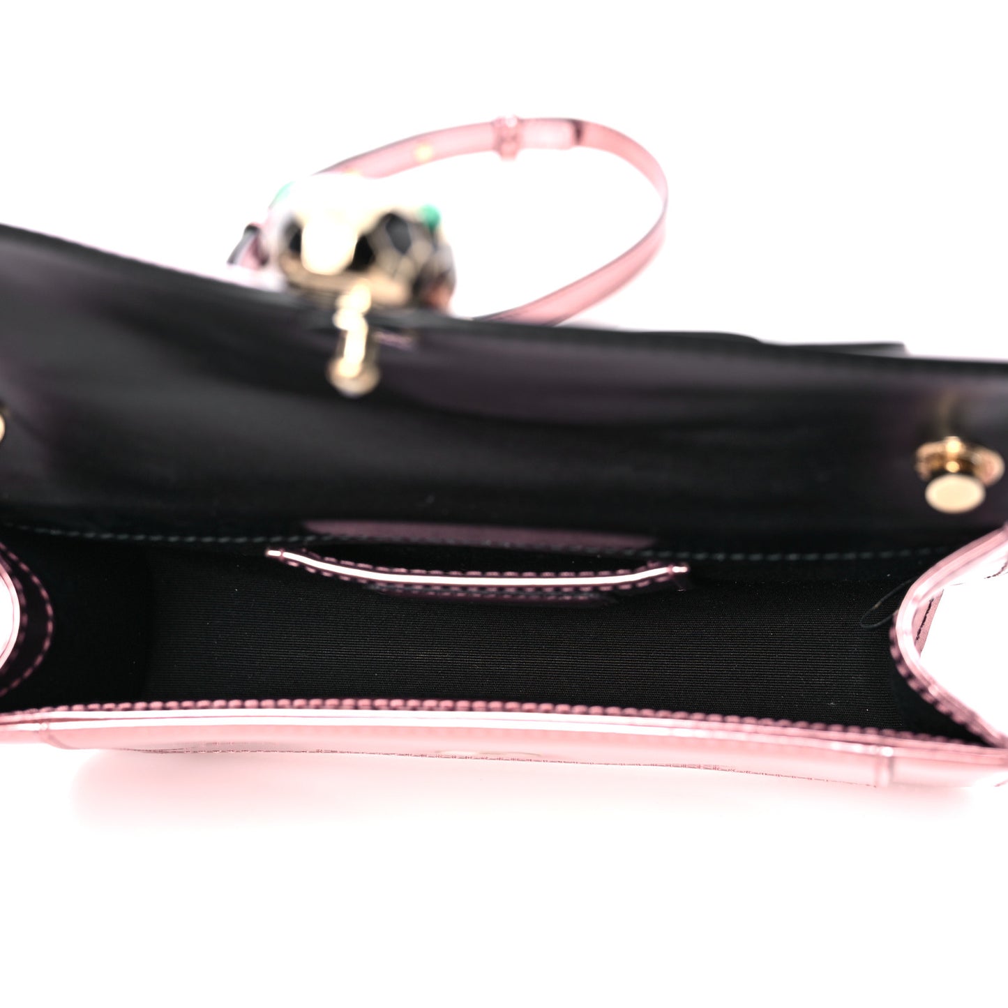 Metallic Calfskin Serpenti Medium Crossbody Bag Pink