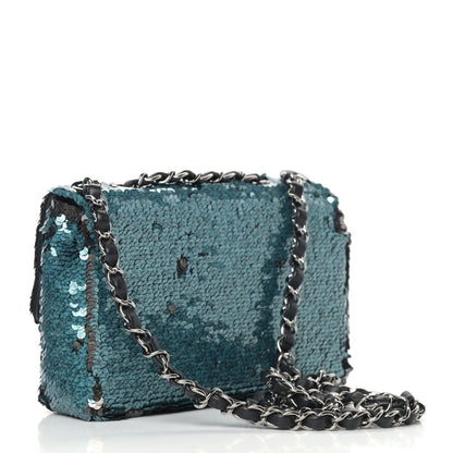Chanel Sequin Lambskin Mini Flap Blue Black 5 of 17