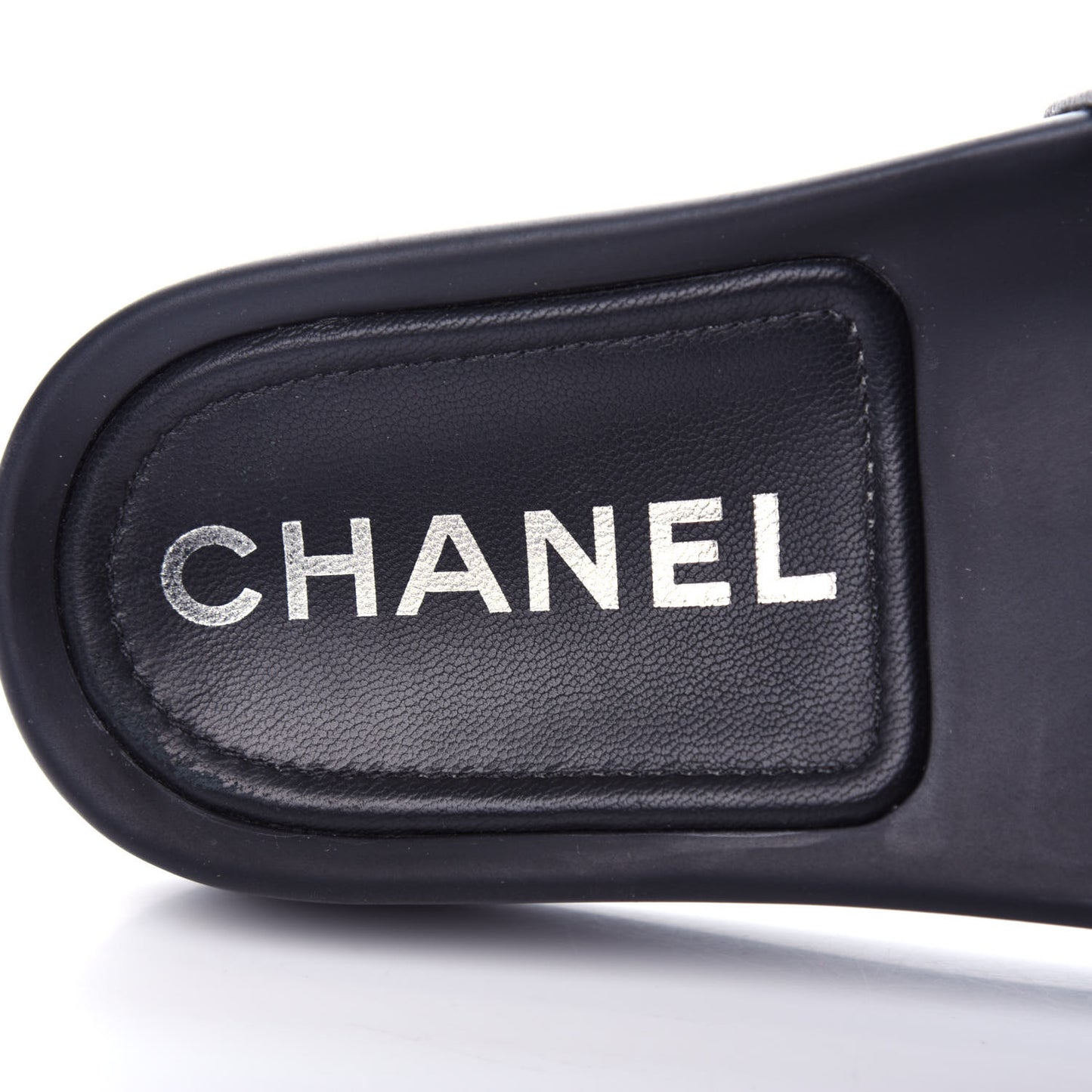 Lambskin Quilted CC Mules Sandals 35 Black