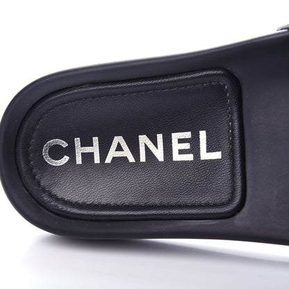 Chanel Lambskin Quilted CC Mules Sandals 35 Black 8 of 11