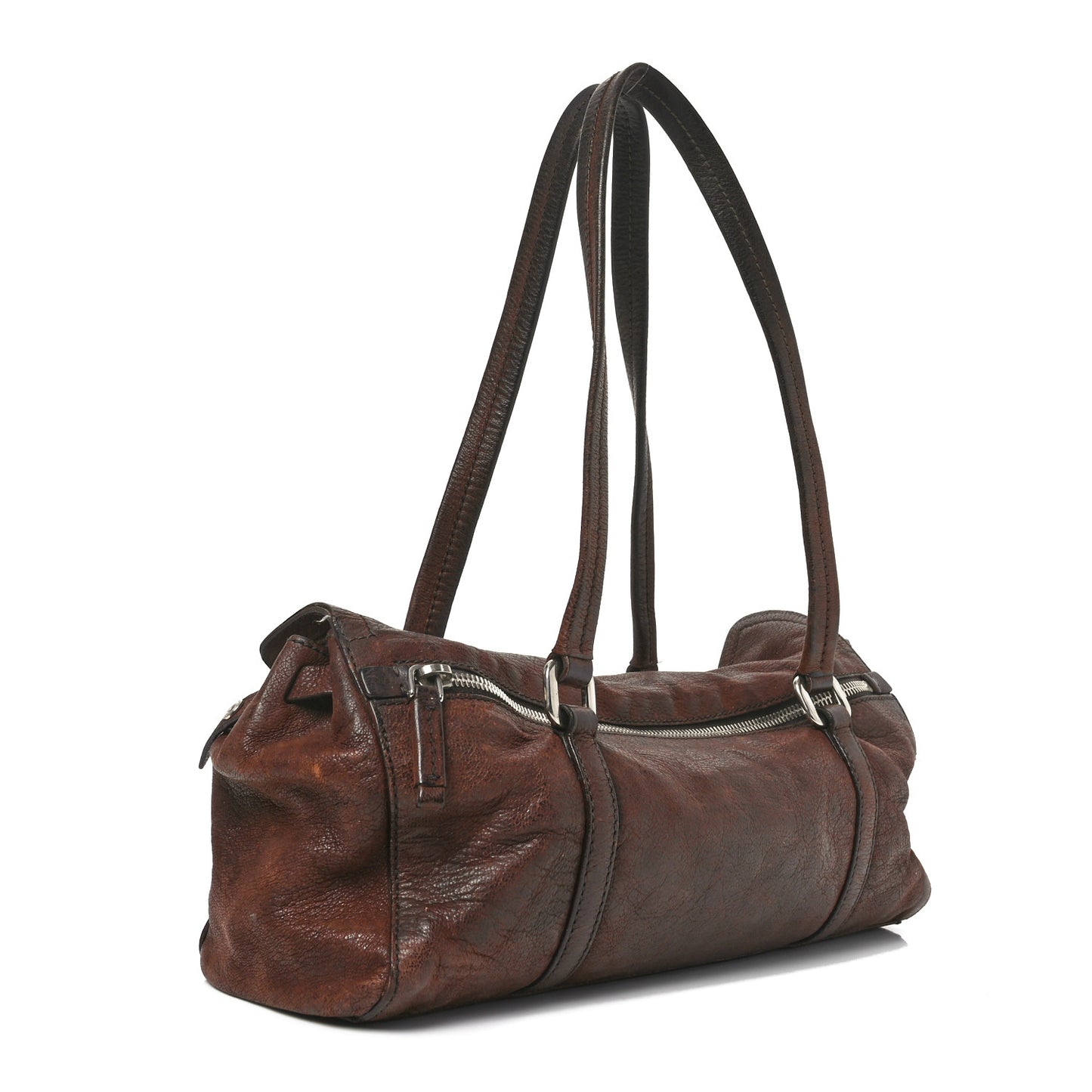 Cervo Antik Easy Foldover Pushlock Satchel Teak