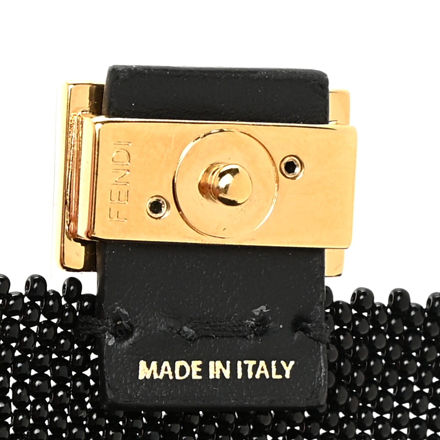 Glass Vitello King Beaded Mini Pico Baguette Charm Black