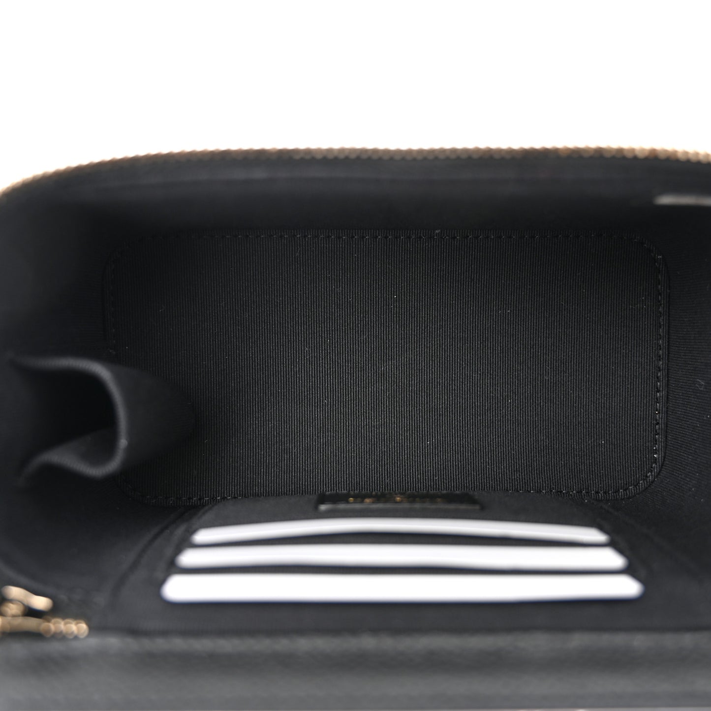 Caviar Quilted Small Tiny CC Vanity Case With Chain Black