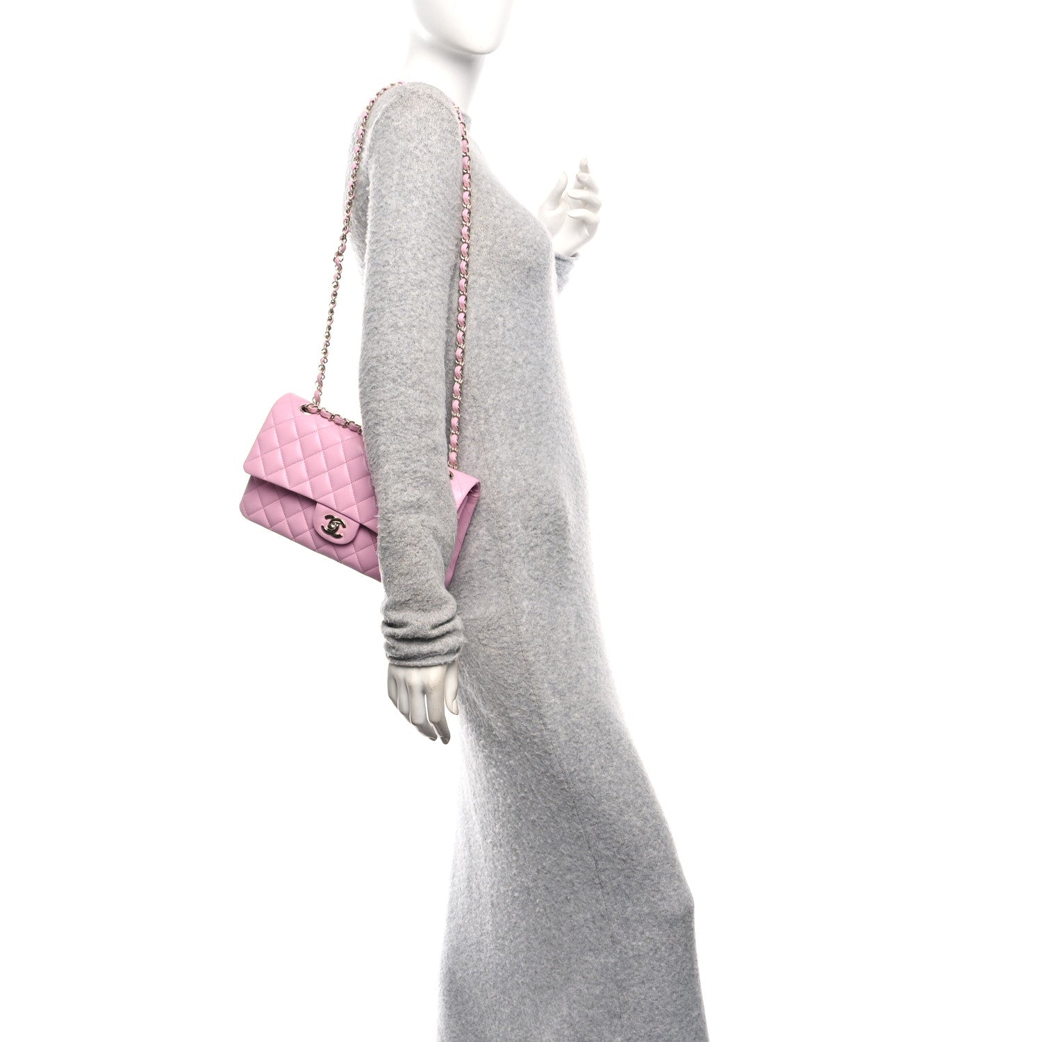 Chanel Caviar Quilted Medium Double Flap Light Pink 2 of 10