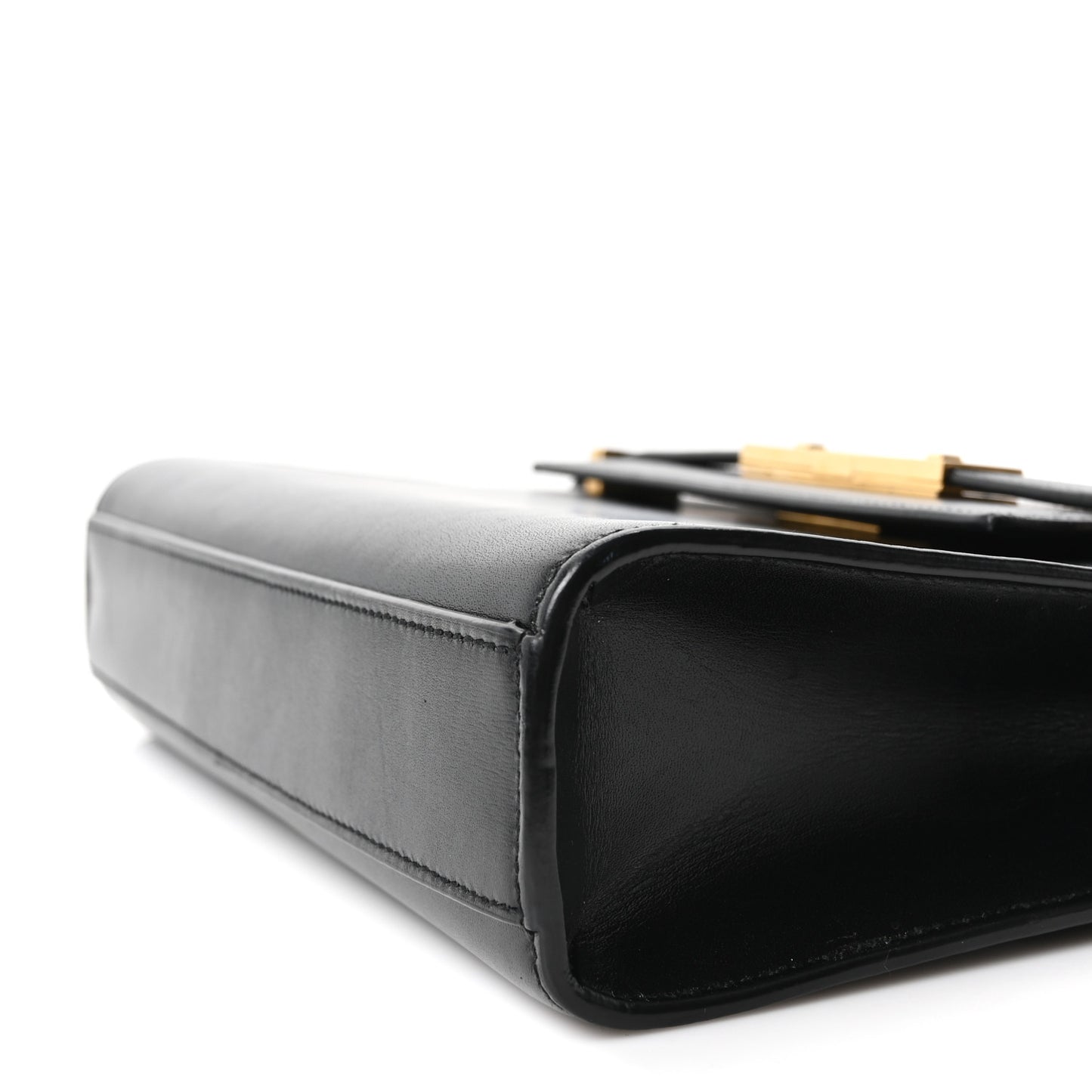 Smooth Calfskin Small Manhattan Shoulder Bag Black