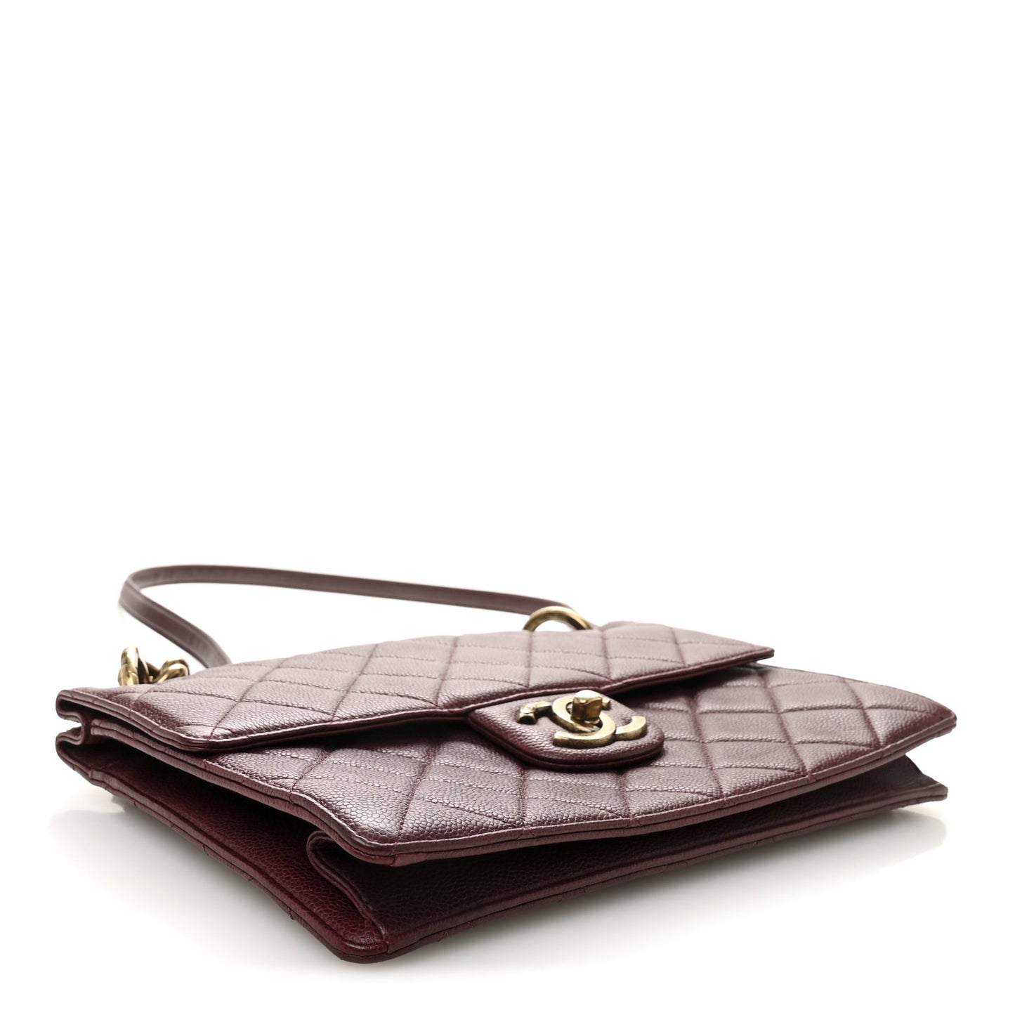 Caviar Quilted Large Retro Class Flap Burgundy