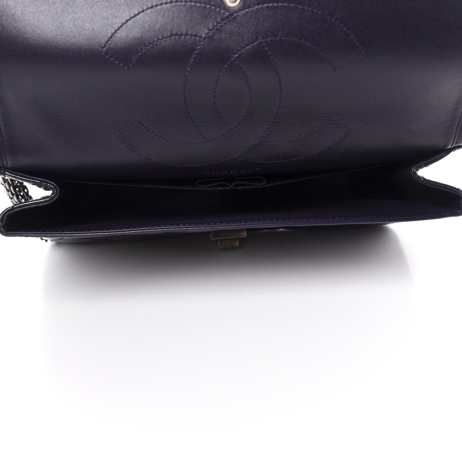 Chanel Distressed Patent Quilted 2.55 Reissue 227 Flap Purple 5 of 14