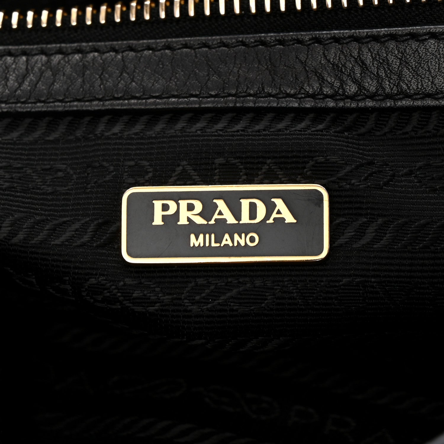 Prada Tessuto Nylon Soft Calf Tote Black 6 of 10