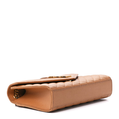 Saint Laurent Grain De Poudre Mixed Matelasse Triquilt Monogram Chain Wallet Dune 4 of 12