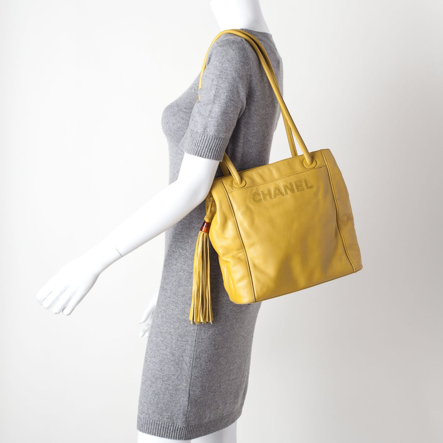 Leather Tassel Bag Yellow