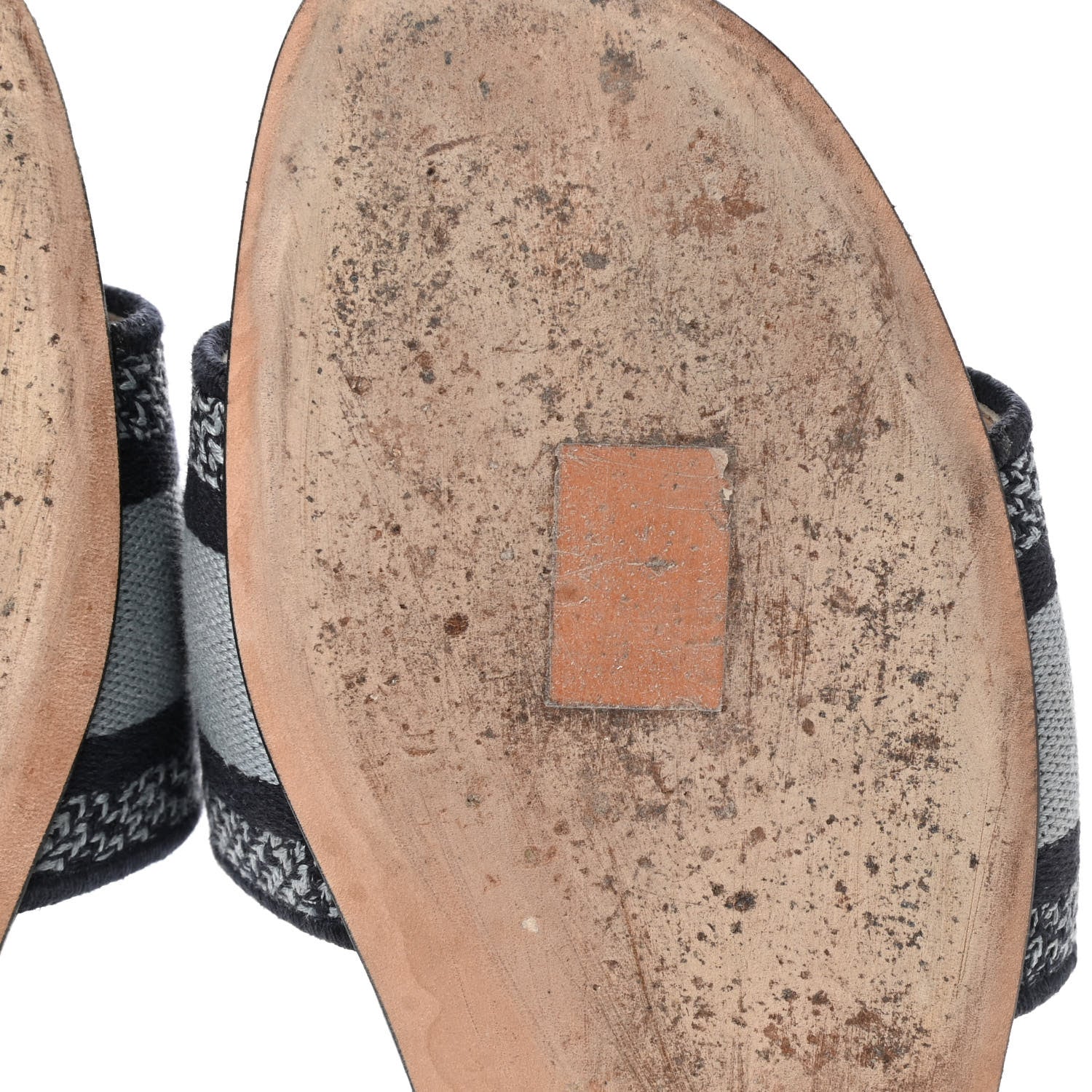 Christian Dior Canvas Tie and Dior Embroidered Dway Flat Slide Sandals 41 Denim 9 of 13