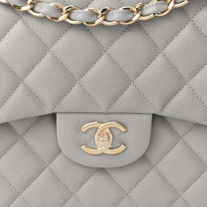 Chanel Caviar Quilted Jumbo Double Flap Grey 8 of 10