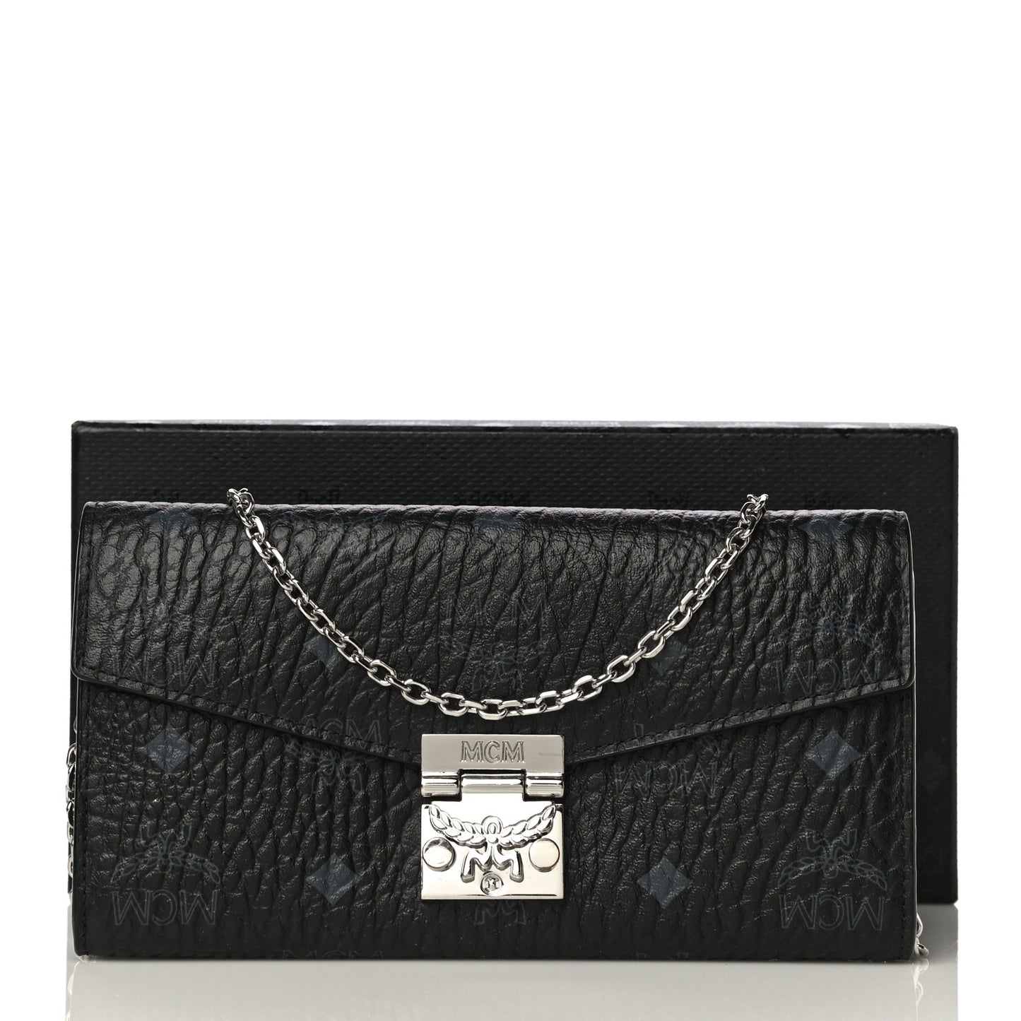 Visetos Large Patricia Wallet On Chain Black