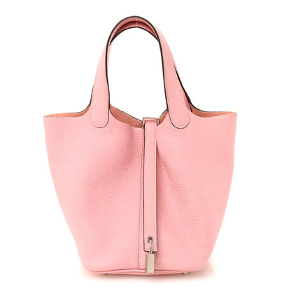 Hermes Taurillon Clemence Picotin Lock 18 PM Rose Sakura 1 of 11