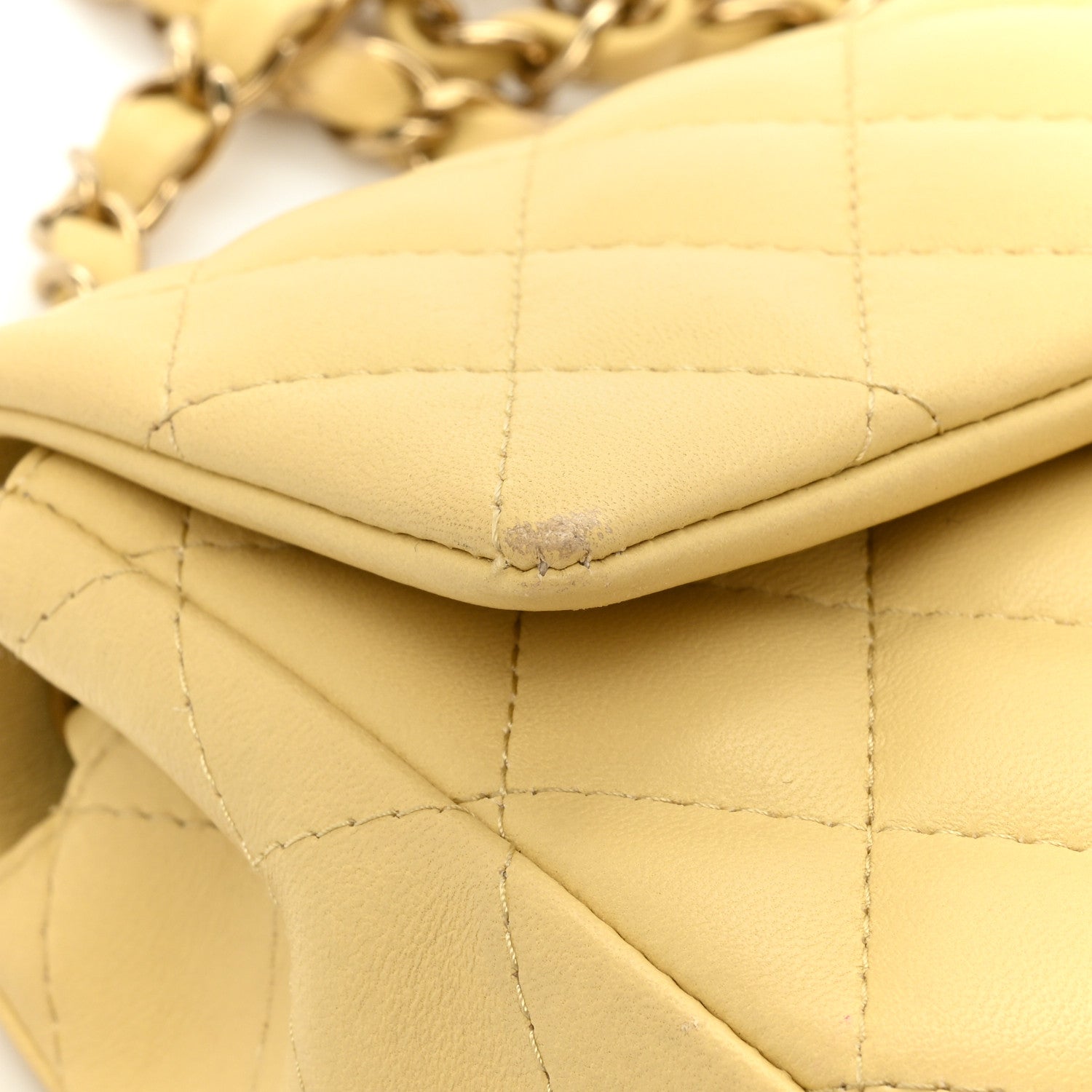 Chanel Lambskin Quilted Mini Rectangular Flap Yellow 16 of 17