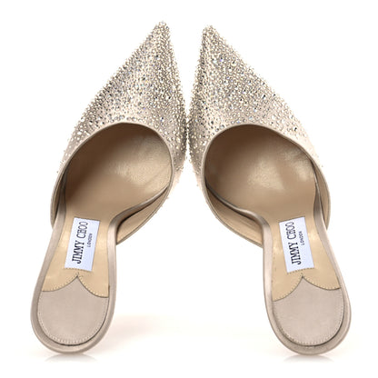Jimmy Choo Satin Crystal Embellished Rav 100 Mules 39.5 Ballet Pink 3 of 22