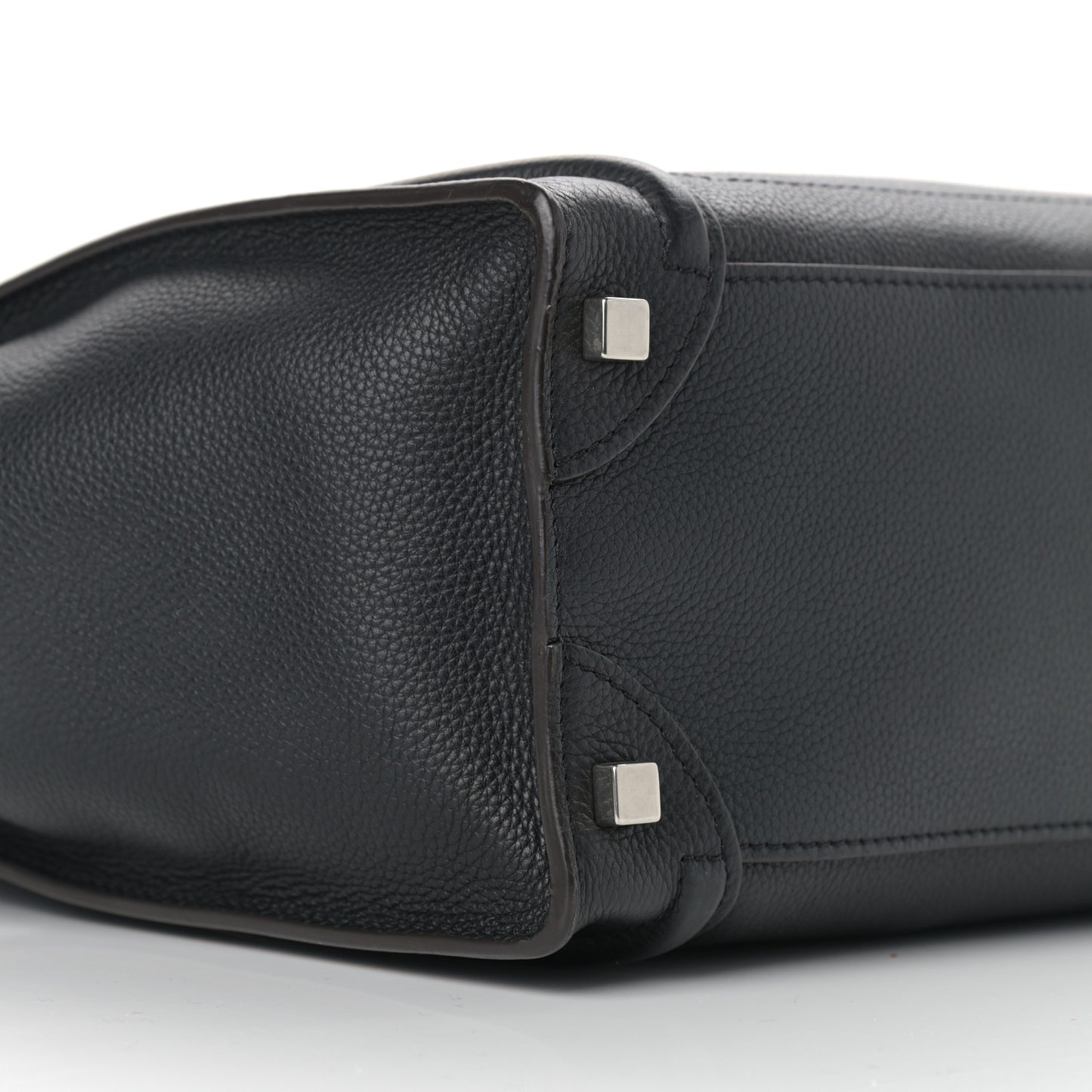 Drummed Calfskin Micro Luggage Black