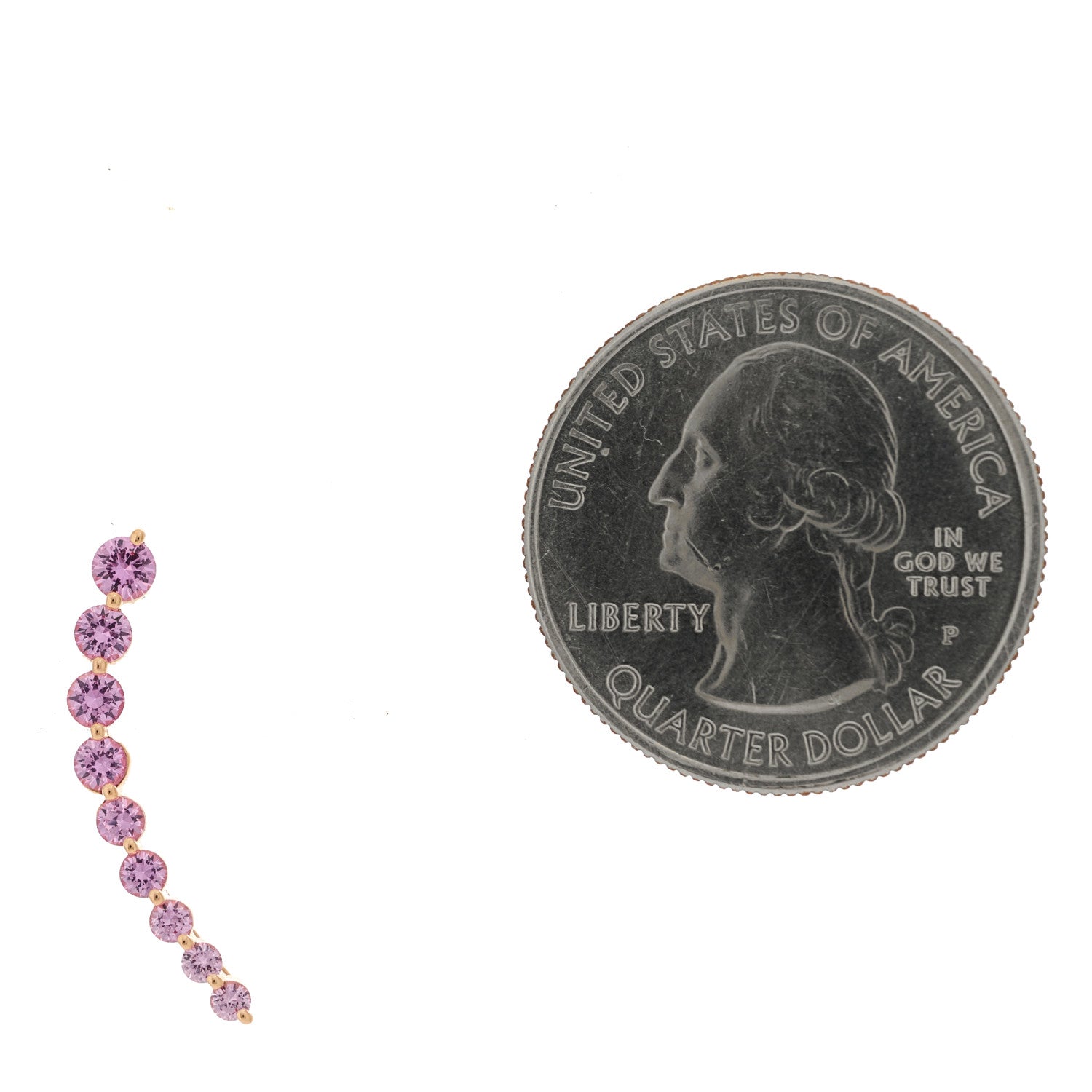 Anita Ko 18K Rose Gold Pink Sapphire Single Floating Earring 2 of 5