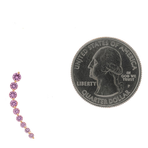 18K Rose Gold Pink Sapphire Single Floating Earring