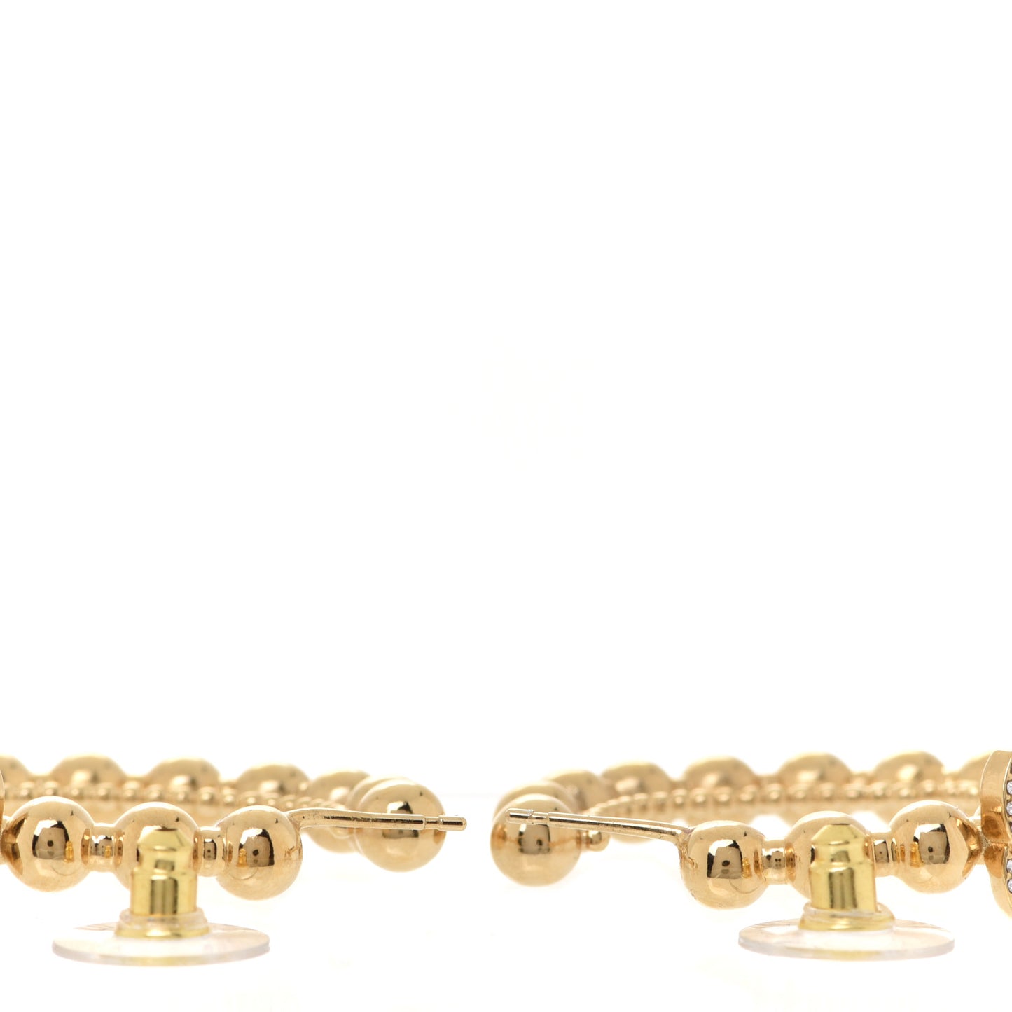 Crystal CC Hoop Earrings Gold