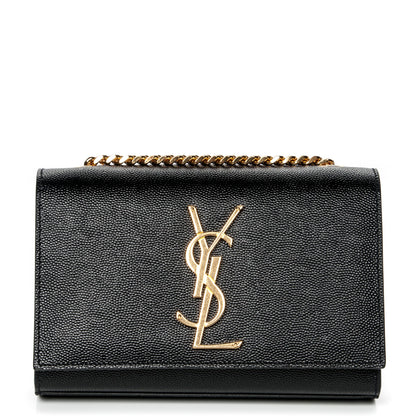 Saint Laurent Grain De Poudre Small Classic Monogram Satchel Black 1 of 8