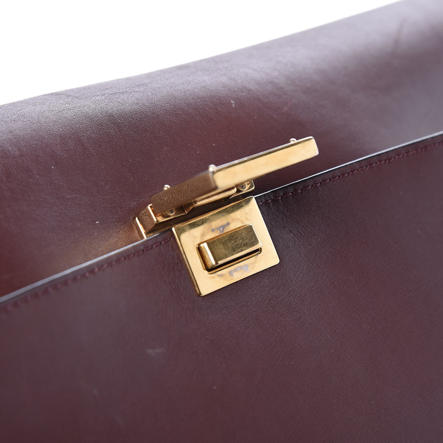 Celine Smooth Calfskin Suede Large Trapeze Burgundy 14 of 21