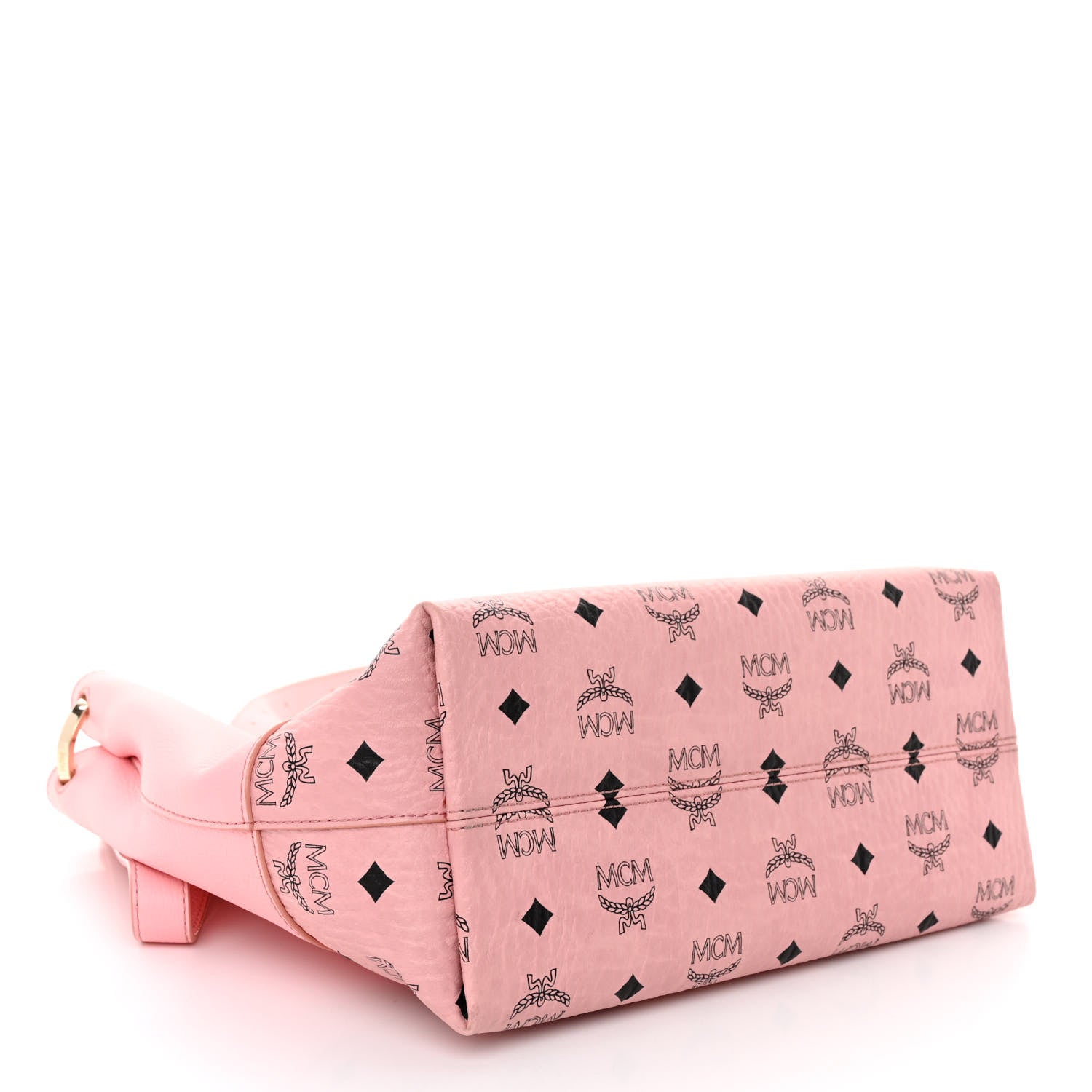 MCM Calfskin Visetos Anni Medium Hobo Bag Soft Pink 4 of 9