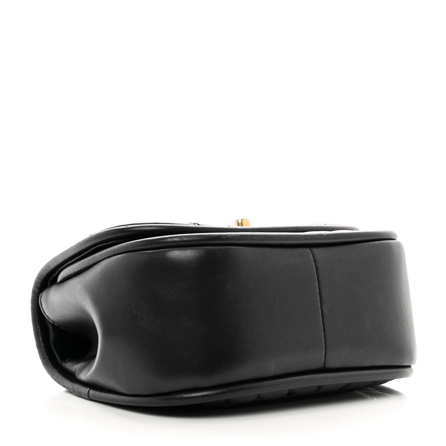 Chanel Lambskin Reverse Chevron Quilted Mini Round Top Handle Flap Black 4 of 11