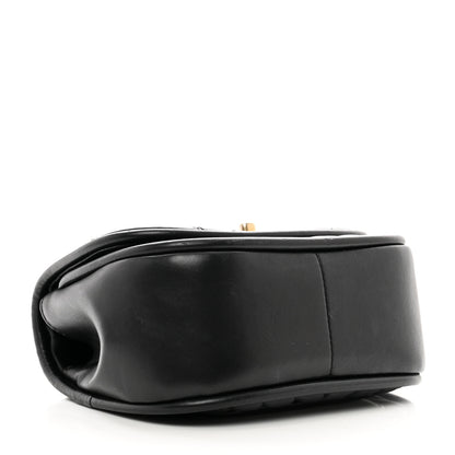 Chanel Lambskin Reverse Chevron Quilted Mini Round Top Handle Flap Black 4 of 11