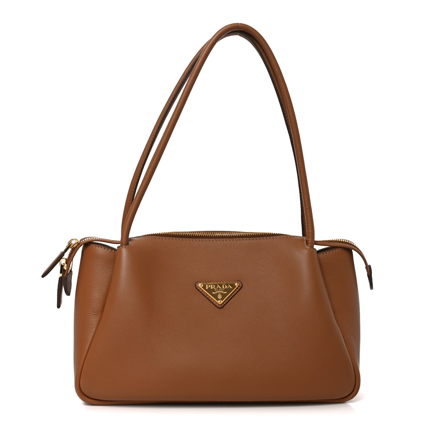 Prada Calfskin Medium Shoulder Bag Caramel 1 of 9