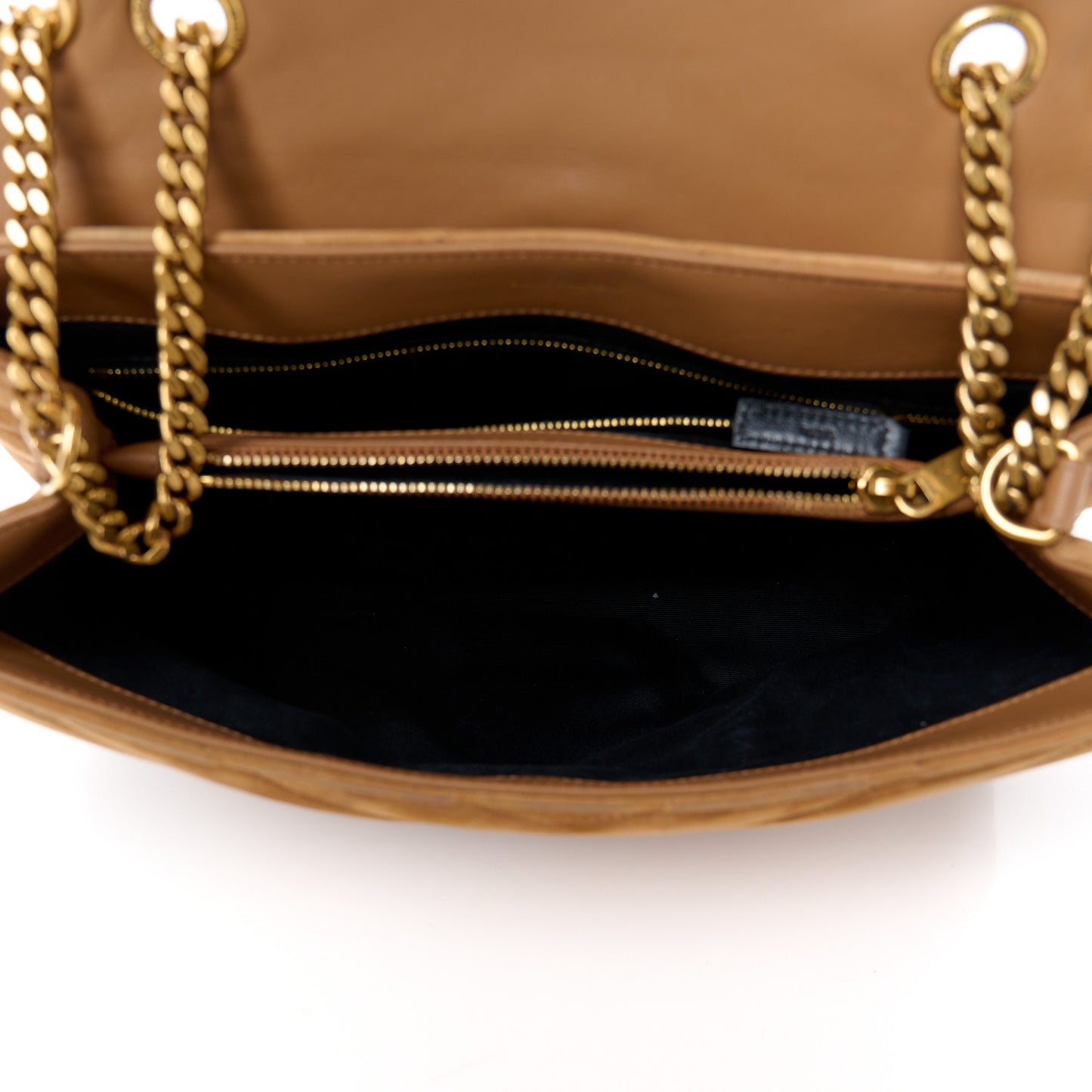 Suede Y Quilted Monogram Medium Loulou Chain Satchel Cinnamon
