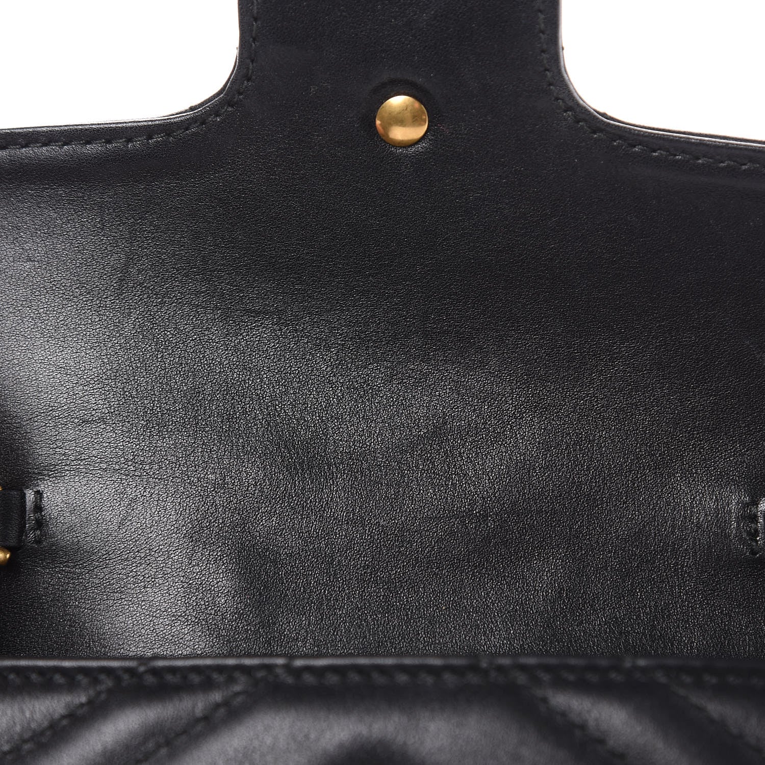 Gucci Calfskin Matelasse Super Mini GG Marmont Shoulder Bag Black 9 of 13