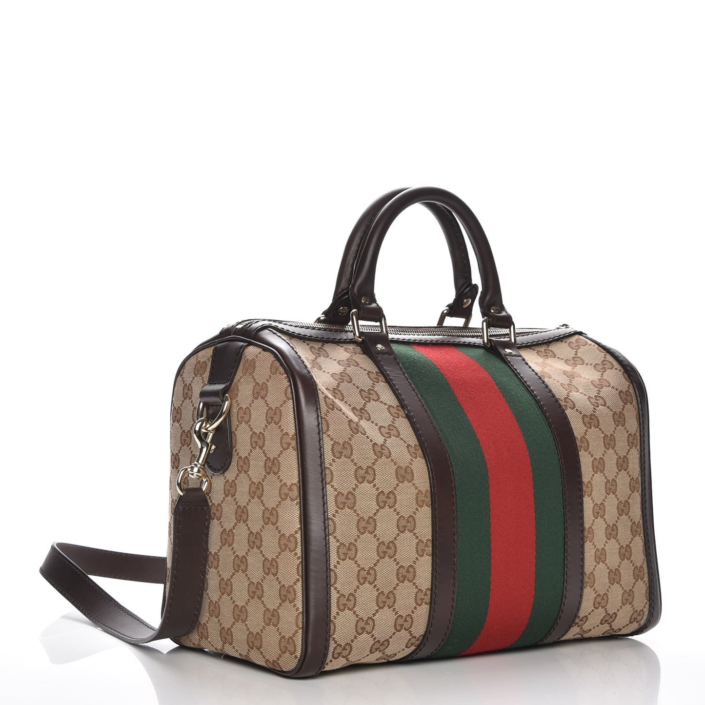Monogram Vintage Web Medium Boston Dark Brown